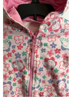 Toddler Girls Peppa Pig Floral Full Zip Hoodie 2T Pink Sweatshirt